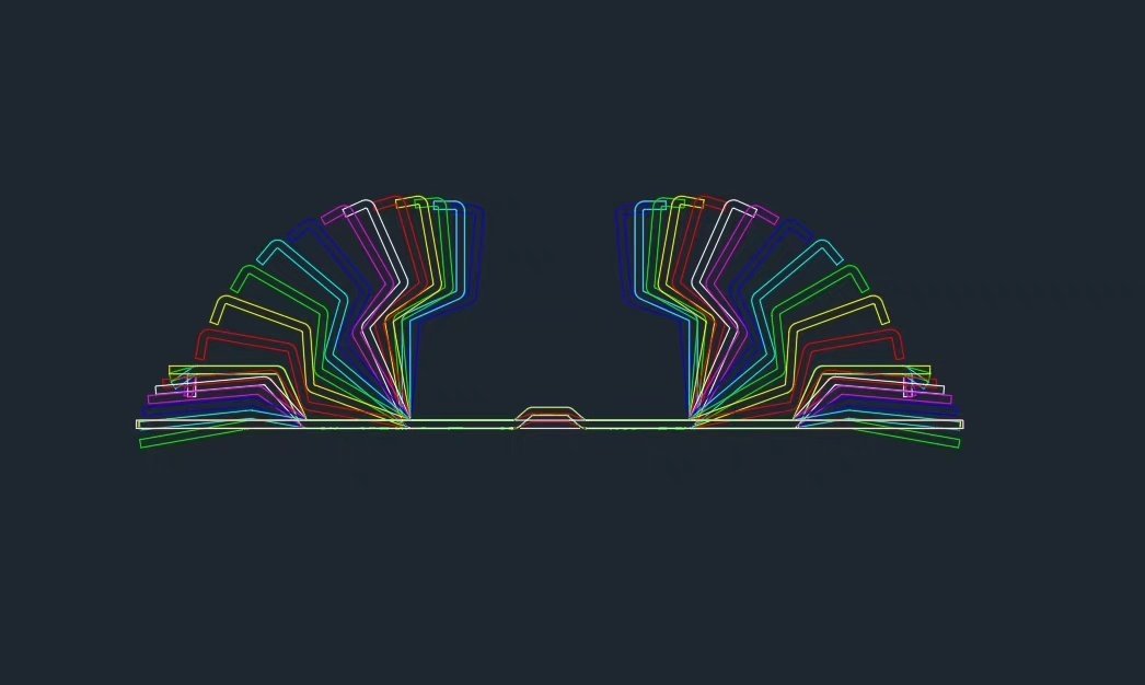 Process of Steel Profile being Rolled Step Numbers 2D Sketch LIDI Machinery